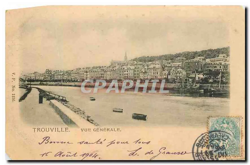 Trouville — Vue générale — V.P. No. 1132, éditeur V.P. - Frente