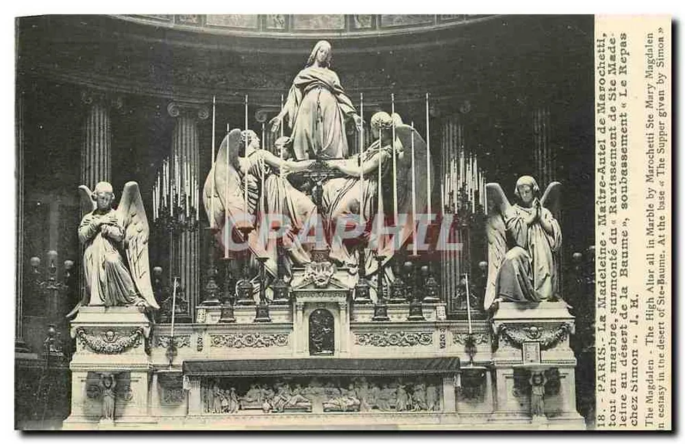 La Madeleine - A Mãe de Deus - Estátua em mármore - Paris - Frente