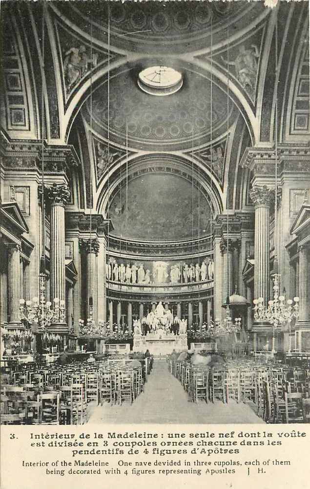 Intérieur de la Madeleine — éditeur L. Bosson, Paris - Recto