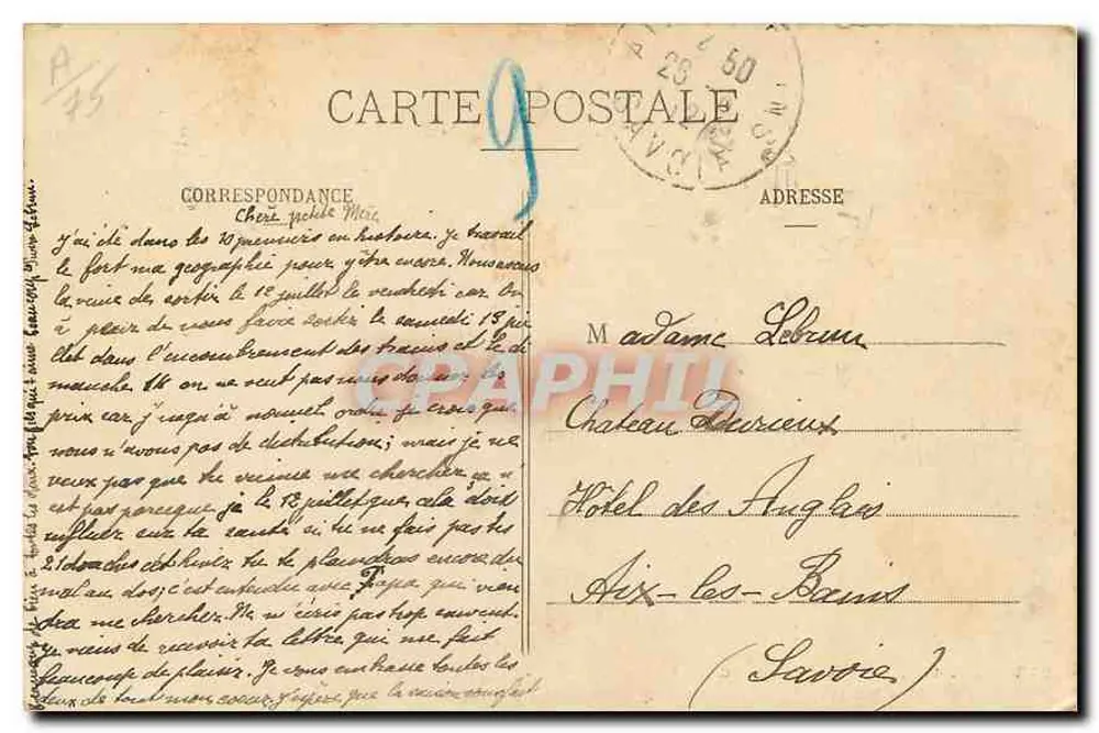Paris - Parc Monceau - O Ponte — editor desconhecido, n° 213 - Verso