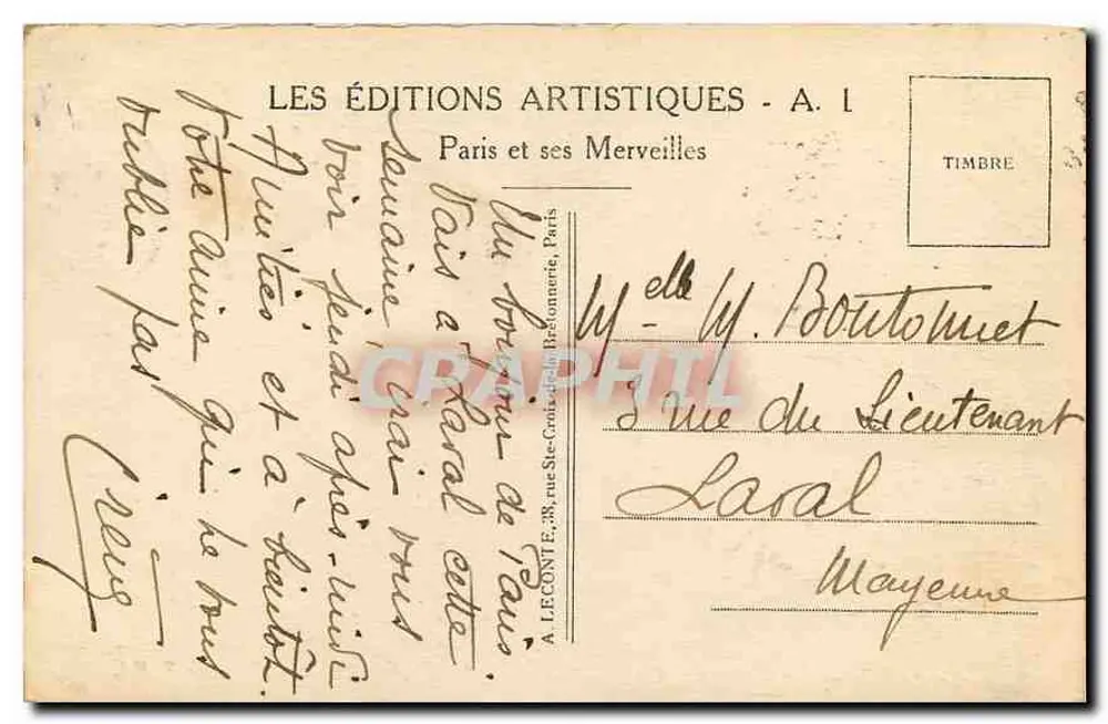 Paris — Câmara dos Deputados — Les Éditions Artistiques, A. I. - Verso
