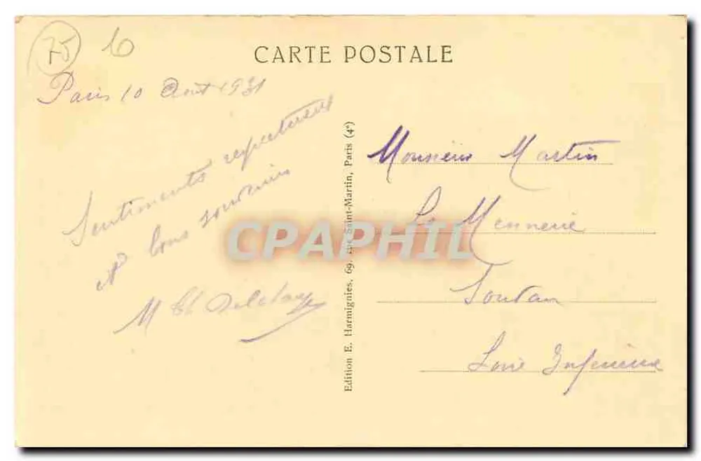 Paris — Die Königliche Straße und die Kirche der Madeleine — Harmignies, n°153 - Rückseite