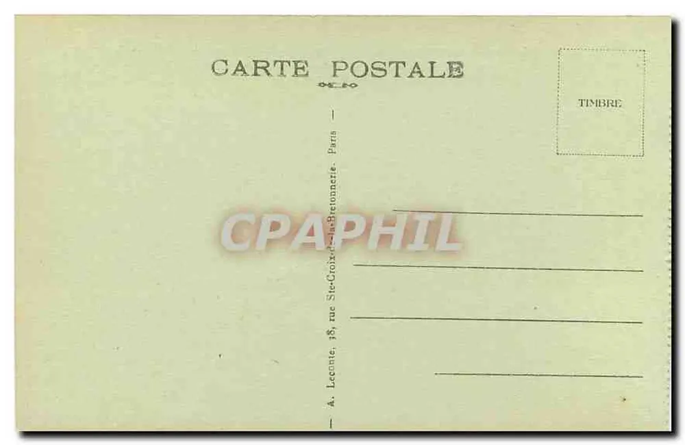 Paris — Panorama über die Seine in Richtung Notre-Dame und die Cité — A. Lecomte, rue Ste-Croix-de-la-Bretonnerie, Paris - Rückseite