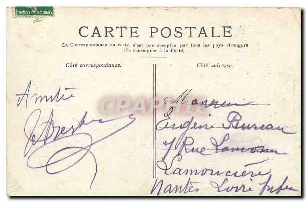 Paris — A Praça da Concórdia — Editor não identificado - Verso