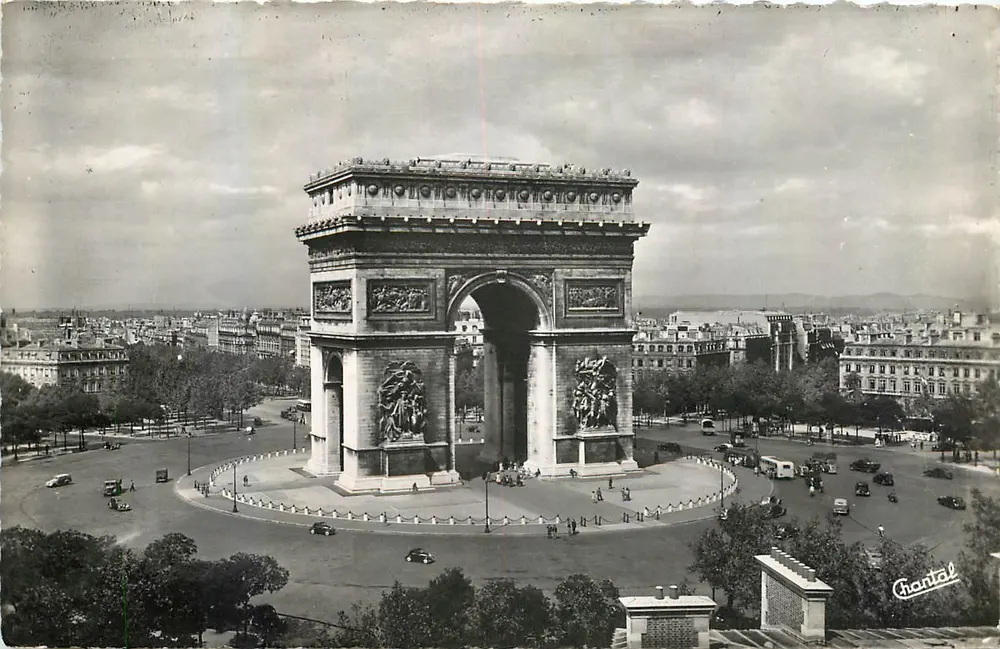 Paris — Arco da Triunfo — Edições Chantal - Frente