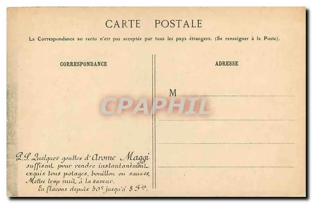 Paris - A Estátua de Estrasburgo — editada por Maggi - Verso