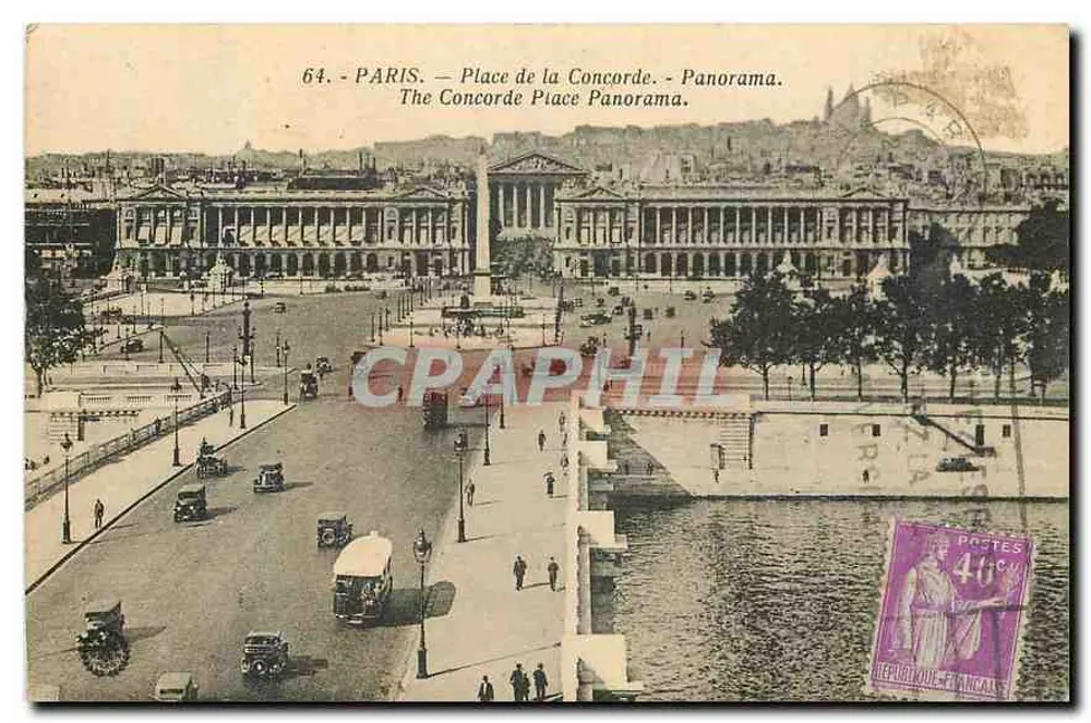 Paris — Praça da Concórdia — Panorama — Fototipia L'Ami de Paris - Frente