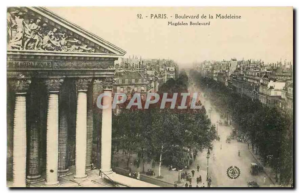 Paris - Boulevard de la Madeleine — visão do Panteão — L'Abelé, Paris, n°92 - Frente
