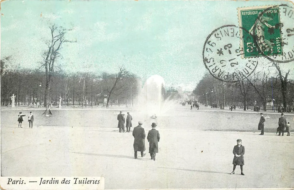 Parigi — Giardino delle Tuileries — Editore non visibile, numero di serie non visibile - Recto