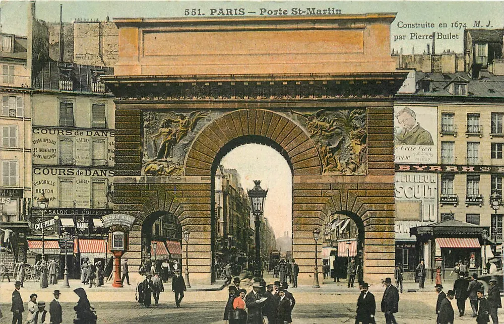 Paris — Porta Saint-Martin — editor M.J. Bullet, n° 551 - Frente