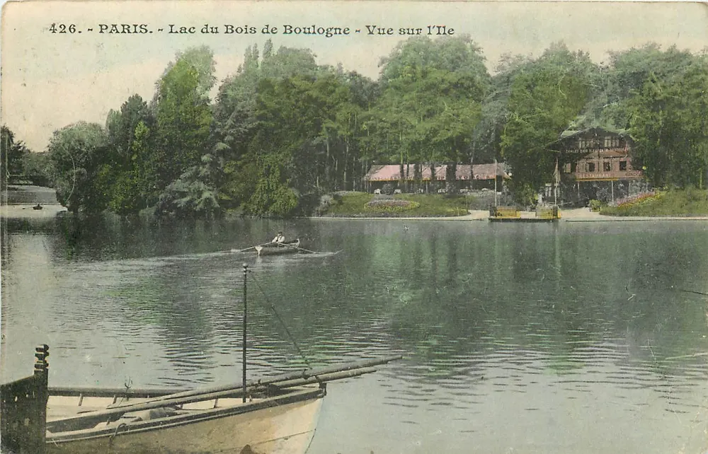 Paris - Lac du Bois de Boulogne - Blick auf die Insel - Vorderseite