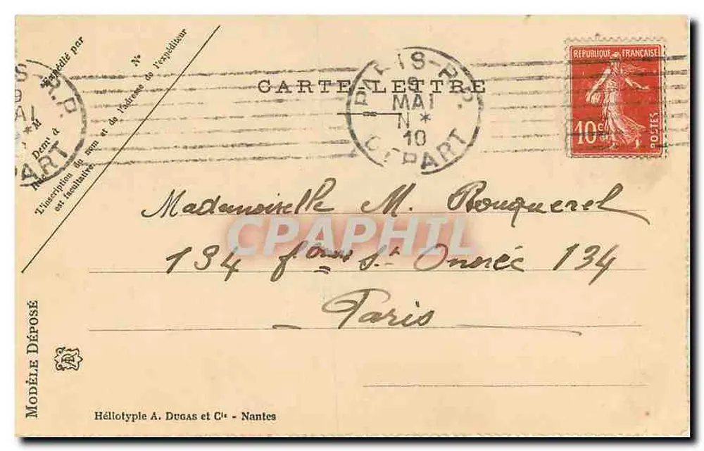 PARIS — A Vitória da República, praça do Trono — Héliotypie A. Dugas et Cie - Nantes, n°36 - Verso