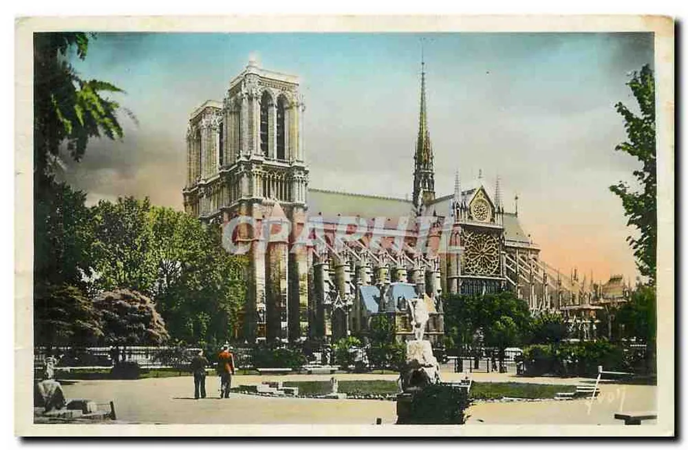 Notre-Dame de Paris — vue du square R. Vivian — Les Éditions d'Art - Recto
