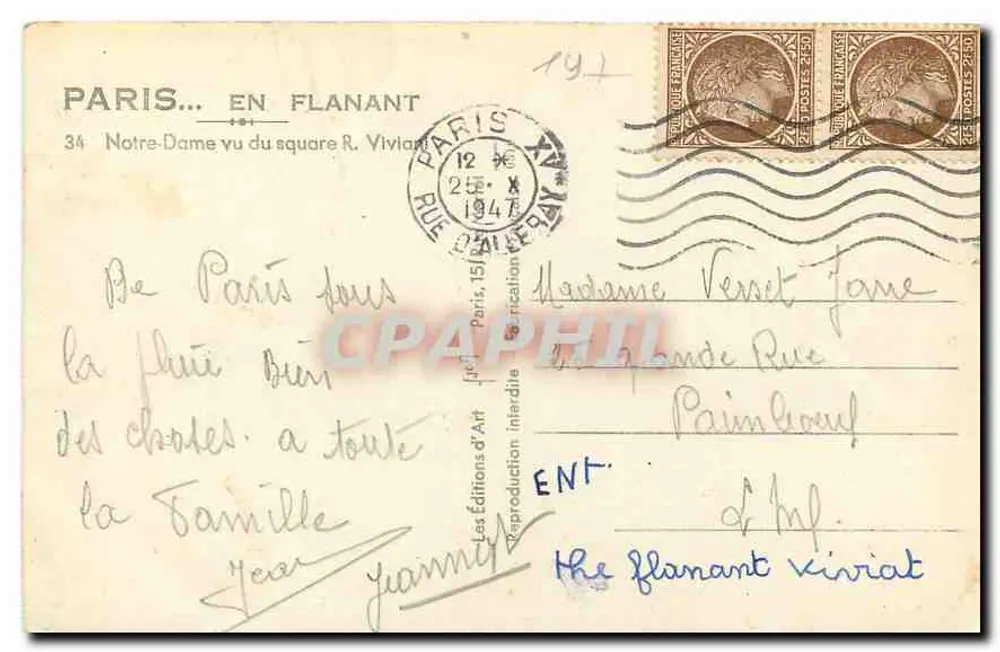 Notre-Dame de Paris — vue du square R. Vivian — Les Éditions d'Art - Verso