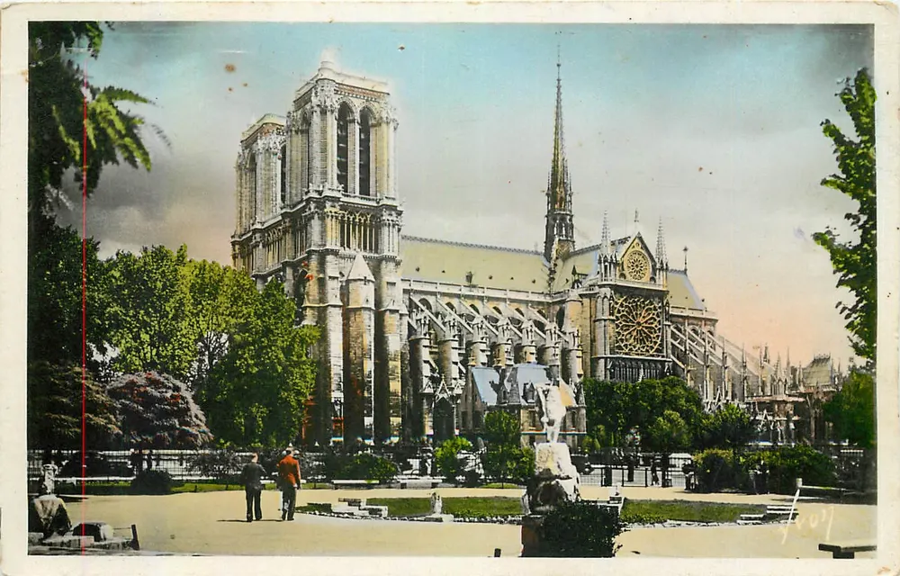 Notre-Dame de Paris — vue du square R. Viviani — Les Éditions d'Art - Recto
