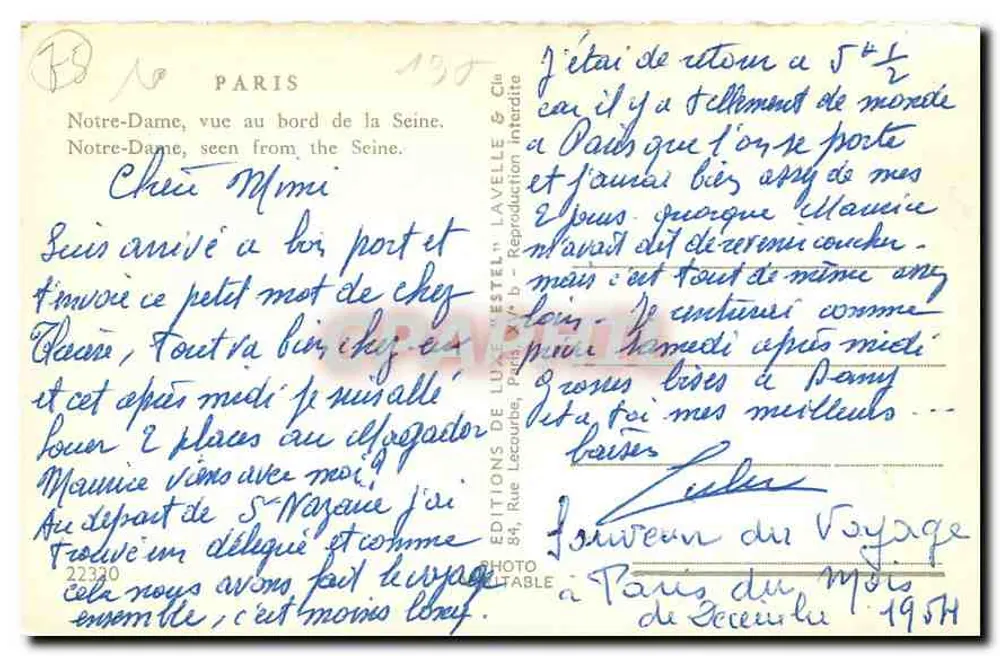 Notre-Dame de Paris — Ansicht am Ufer der Seine — Estol - Rückseite