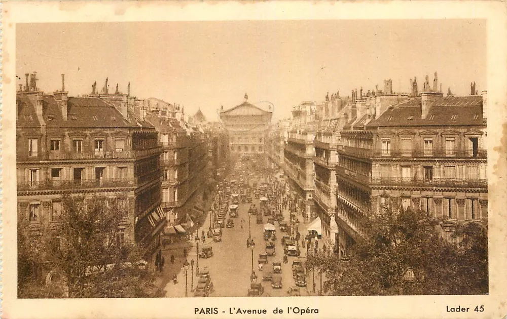 PARIS - A Avenida da Ópera — vista panorâmica — Lader 45 - Frente