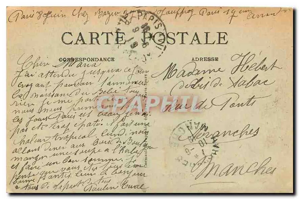 Paris — Die Avenue des Champs-Élysées und der Arc de Triomphe — A.P. - Rückseite