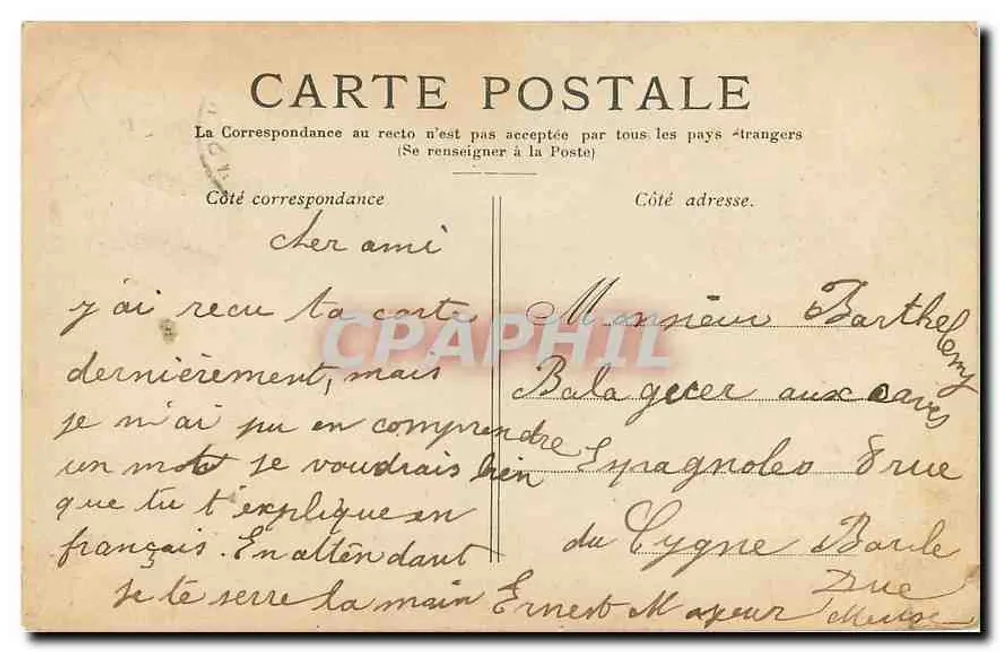 Paris — A Basílica de Montmartre — Editor desconhecido, número de série não visível - Verso