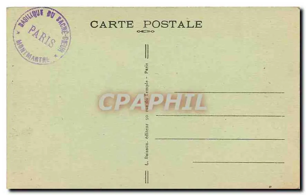 Sacré-Cœur de Montmartre — J. H. — n° 017 - Verso