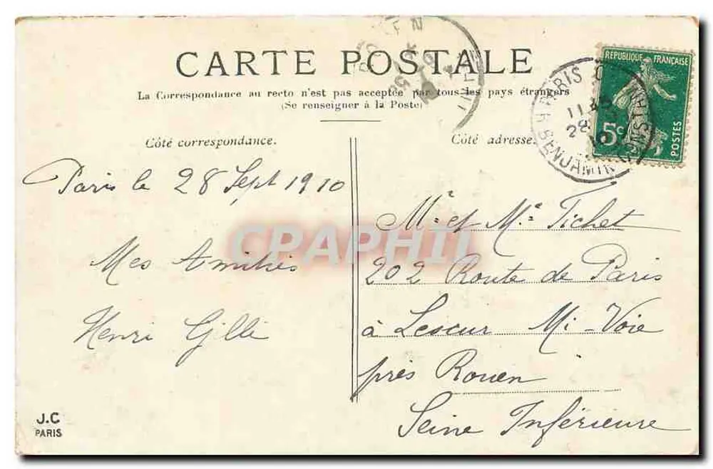 Paris — O Ponte Alexandre III — J.C. Paris - Verso