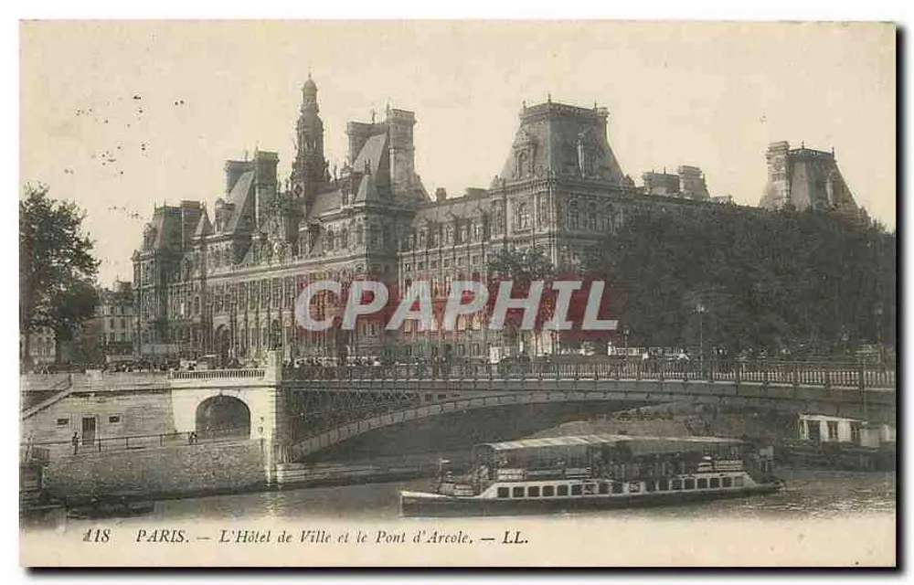 Paris — Das Rathaus und der Pont d'Arcole — LL. n° 118 - Vorderseite