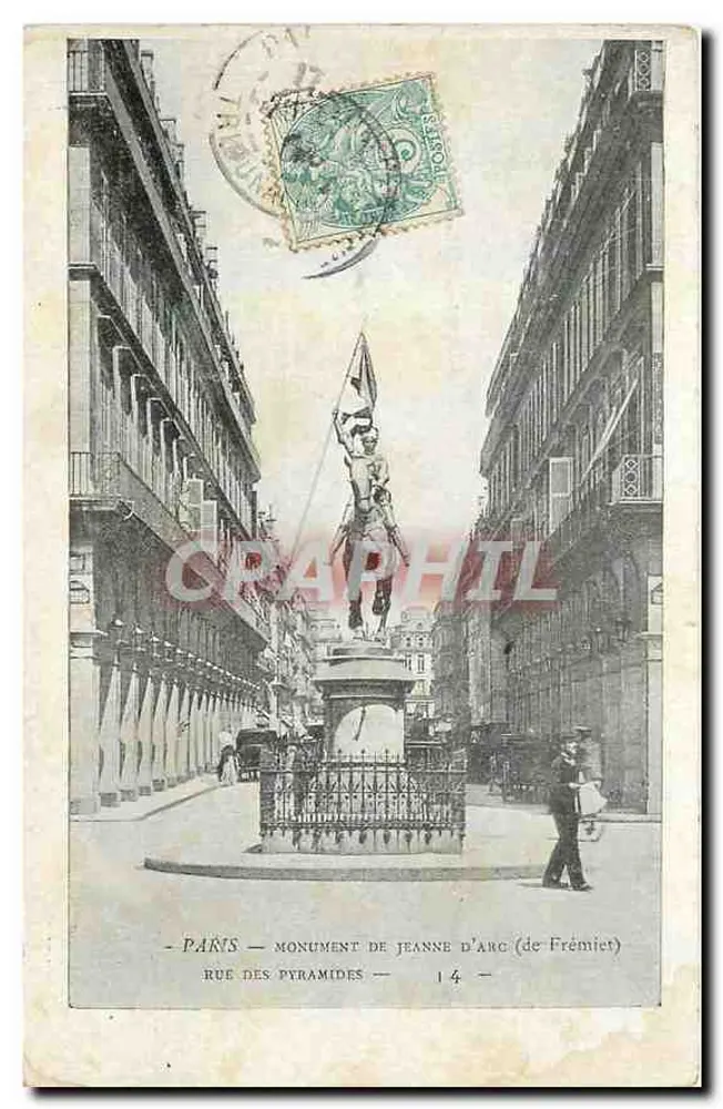 Paris — Denkmal für Jeanne d'Arc (von Frémiet) — Rue des Pyramides — 14 - Vorderseite