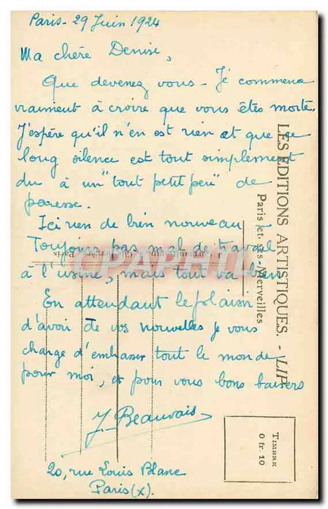 PARIS — O Pequeno Palácio — LIP - Verso