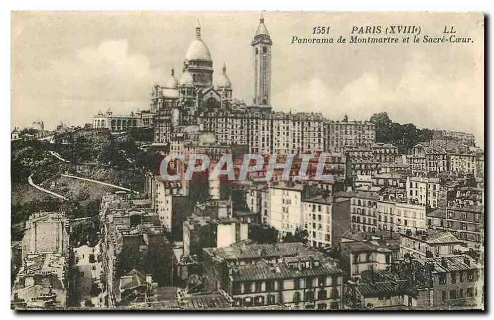 Paris (XVIII) — Panorama von Montmartre und dem Sacré-Cœur — L.L. Nr. 1551 - Vorderseite