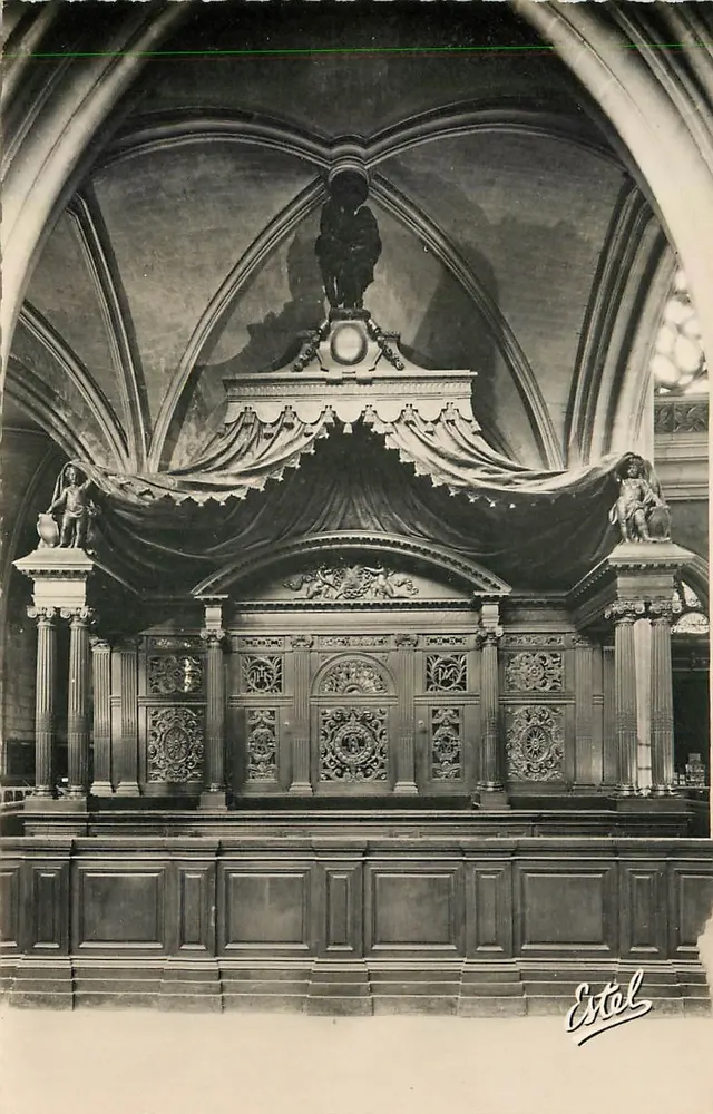 Kerk van Saint-Germain-l'Auxerrois — Monumentale houten bank waarop de koningen van Frankrijk zaten — Uitgever Estel, n° 4618 - Voorkant