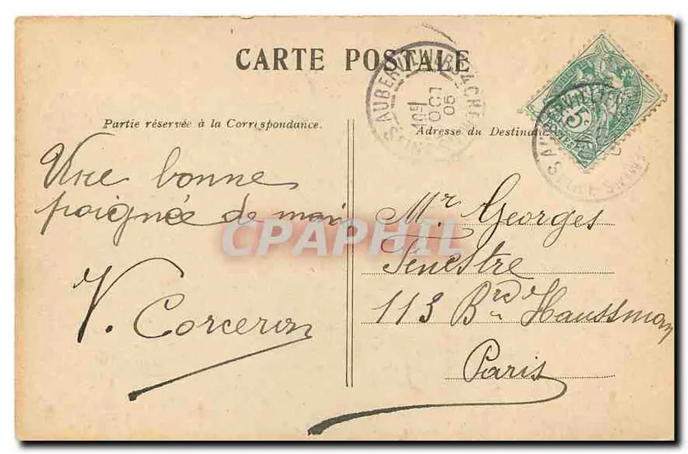 Paris — Lafontaine (Auteuil) — editor desconhecido, número de série não visível - Verso
