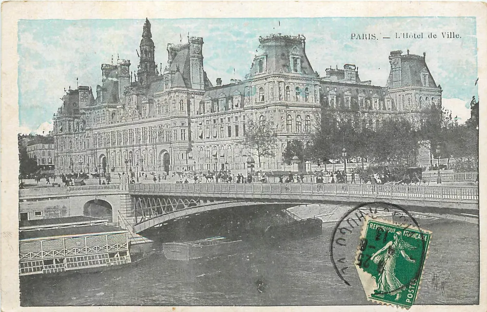 Paris — O Hotel de Ville — editor desconhecido, número de série não visível - Frente