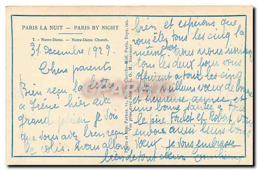Notre-Dame de Paris — Noite — Patras - Verso