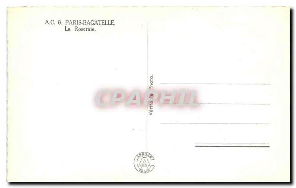 Paris-Bagatelle — A Rosaleda — A.C. 8, Foto Real - Verso
