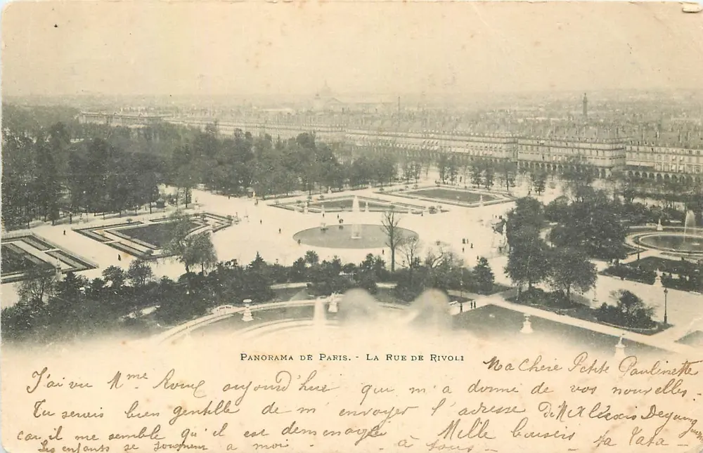 Panorama de París - La Rue de Rivoli — editor no visible, número de serie ilegible - Anverso