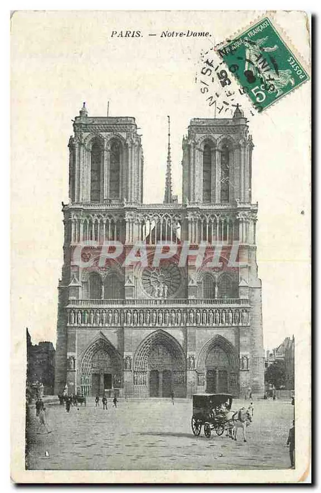 Paris — Catedral de Notre-Dame — editor anônimo, número de série não visível - Frente