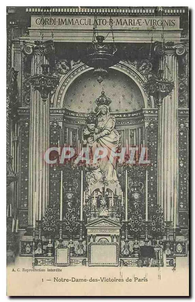 Notre-Dame-des-Victoires de Paris — estátua da Virgem com o Menino — editor A.C. - Frente