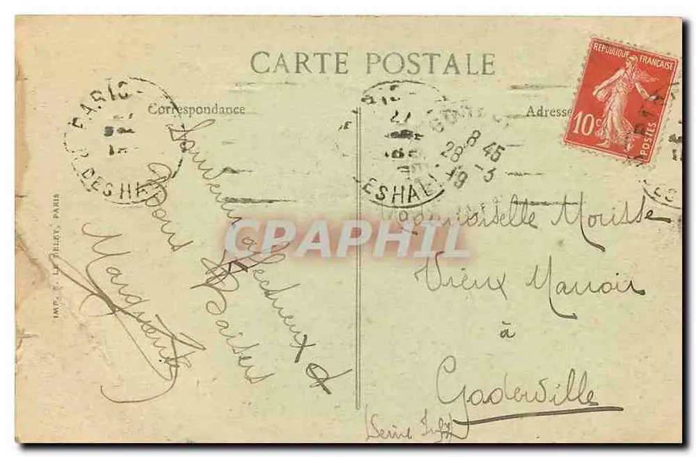 Paris — Place de la Concorde — Statue de Strasbourg — Editor E. D. n° 4669 - Verso