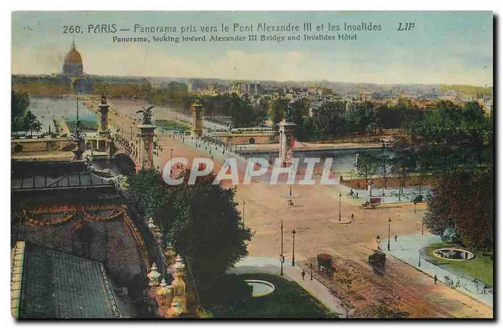 PARIS — Panorama nahe dem Pont Alexandre III und den Invaliden — LIP, n° 260 - Vorderseite