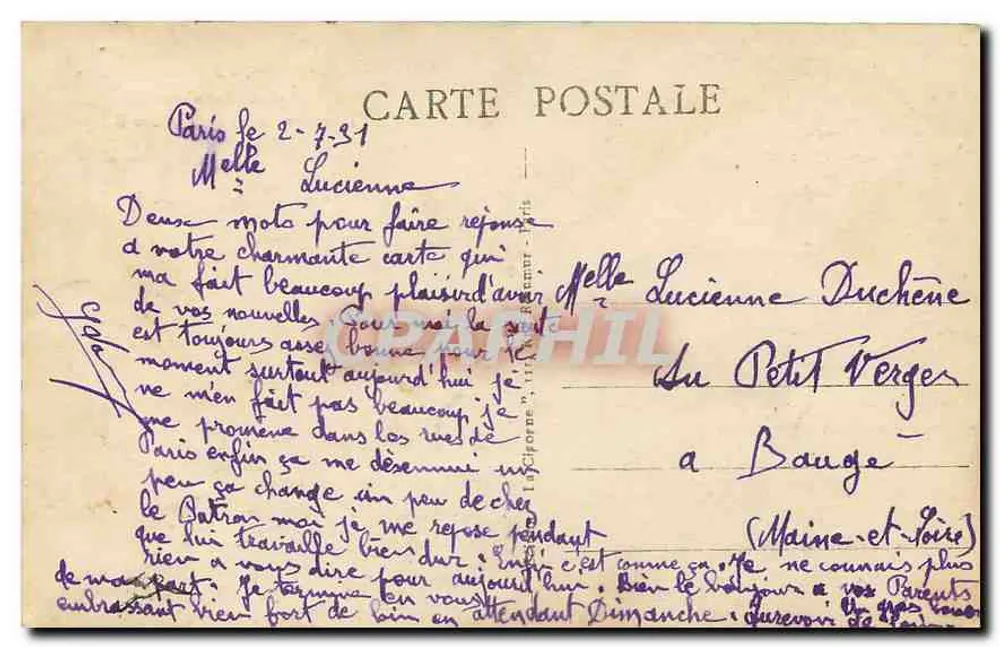 Paris - Palais du Trocadéro et le Pont d'Iéna — n° 103 - Verso