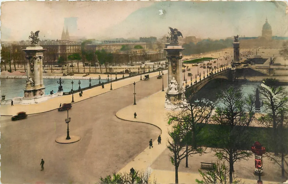 Paris - O Ponte Alexandre III — vista panorâmica — Éditions O.F. Photo Véritable - Frente
