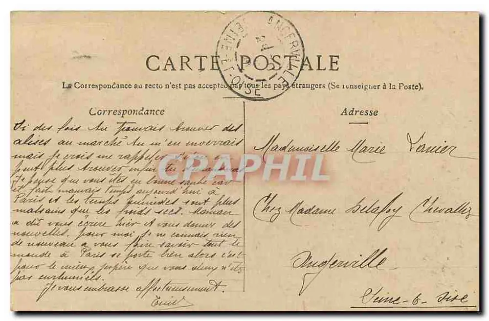 Paris - La Conciergerie — vue du bâtiment et du pont sur la Seine, éditeur 'La République Française' - Verso