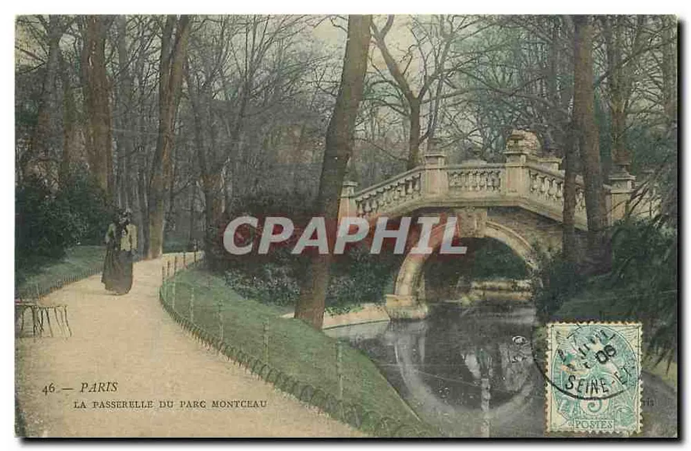 A passarela do parque Montceau — Paris — editor anônimo, n° 46 - Frente