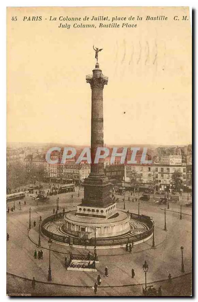Paris - La Colonne de Juillet, place de la Bastille — C.M. n°45 - Vorderseite