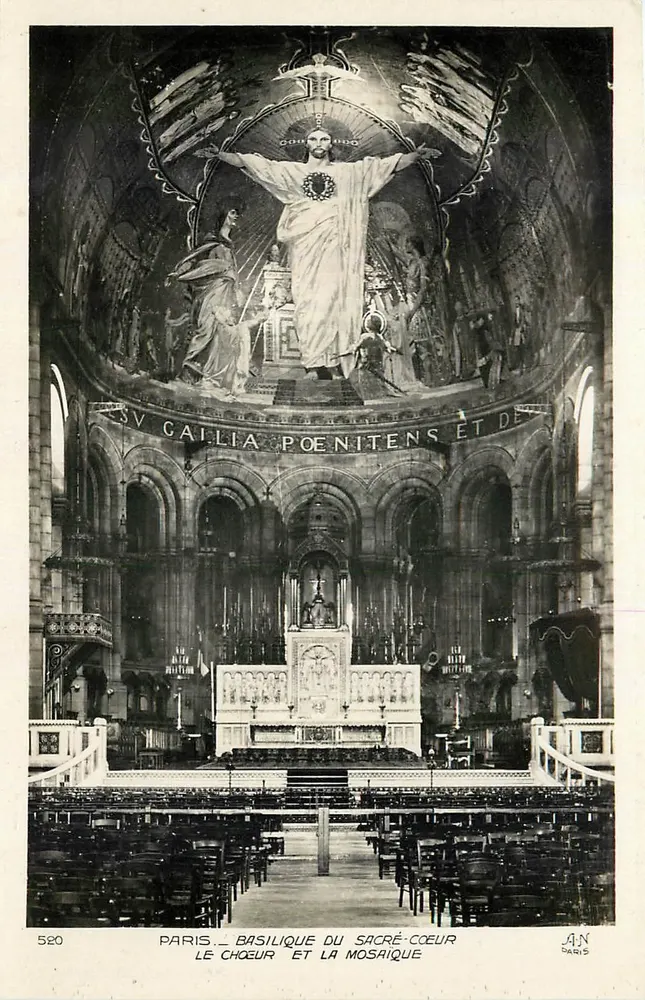 Paris — Basilika des Heiligen Herzens — Der Chor und die Mosaik — Verlag AN Paris, Nr. 520 - Vorderseite