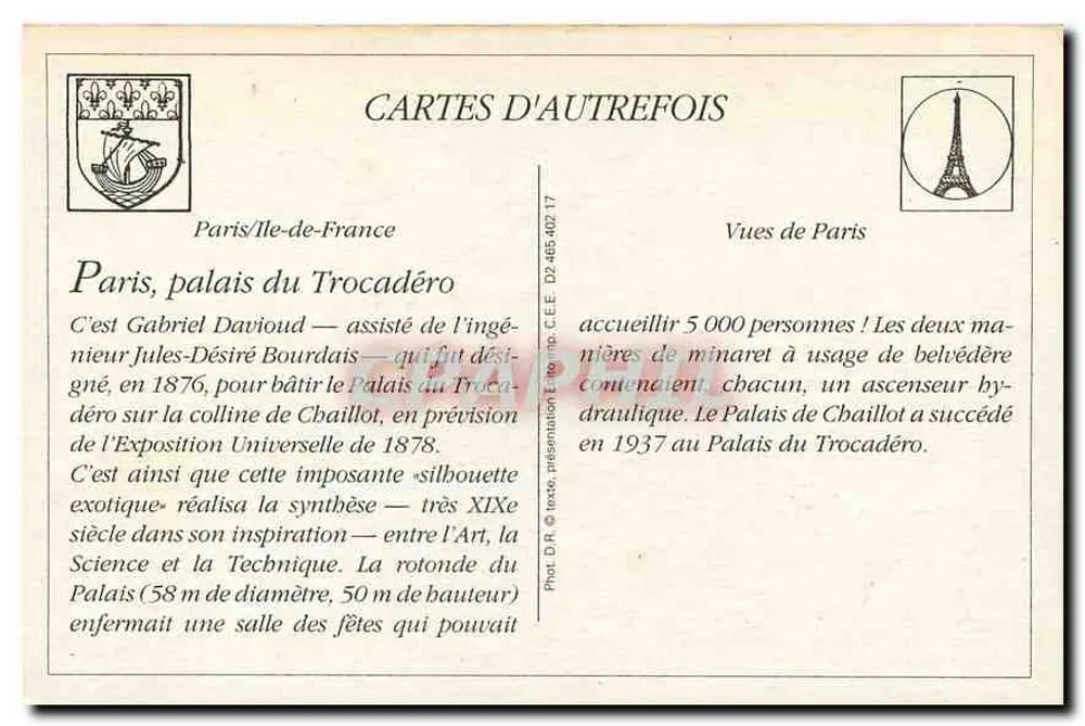 Paris — O Trocadéro — L.D. - Verso