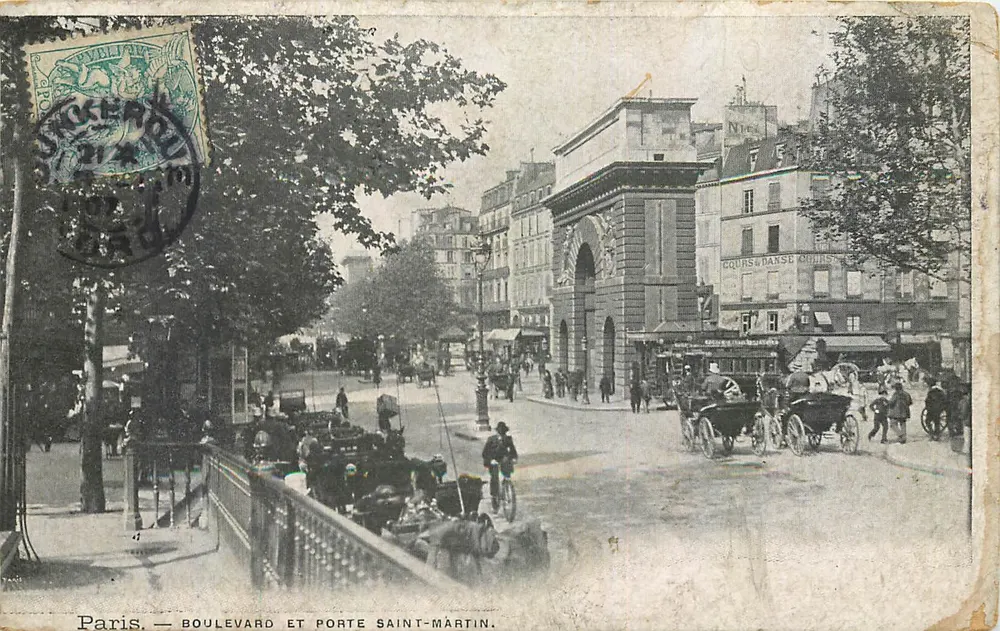 Paris — Boulevard et Porte Saint-Martin — éditeur anonyme - Frente