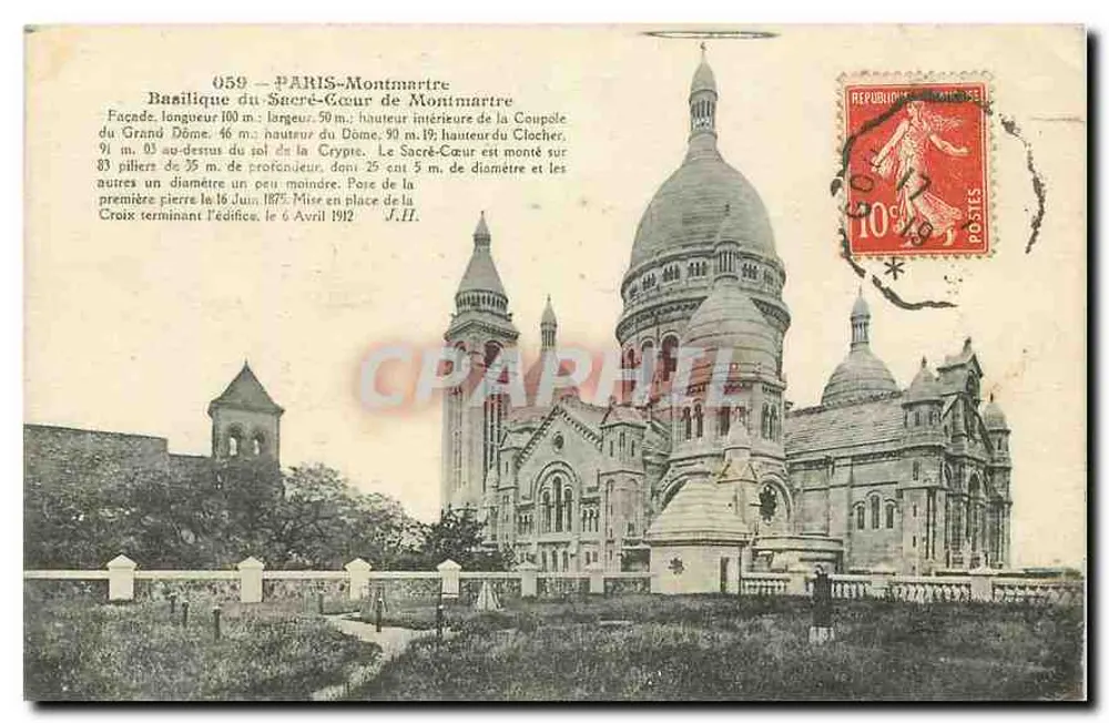 Basilika des Heiligen Herzens von Montmartre — Paris — Verlag nicht sichtbar, Seriennummer 059 - Vorderseite