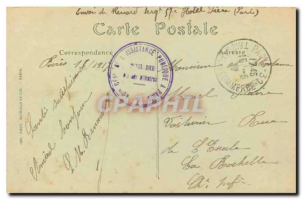 PARIS — L'Hotel de Ville — ND. Fot. n°18 - Verso