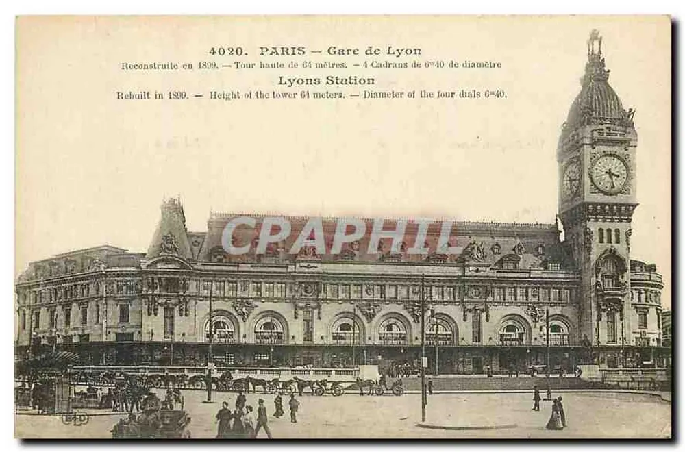 Paris — Estação de Lyon — Reconstruída em 1899 — Editor Le Deley, Paris - Frente